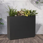 Aster Tall Span Planter - Heavy Duty Fiberglass w/ Steel - Plant Shelf - Indoor / Outdoor Divider  (38" L x 11" W x 29" H)