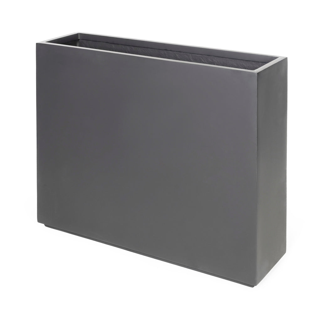 Aster Tall Span Planter - Heavy Duty Fiberglass w/ Steel - Plant Shelf - Indoor / Outdoor Divider  (38" L x 11" W x 29" H)