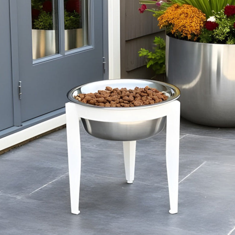 Vision Single Diner - Modern Minimalist Indoor / Outdoor Elevated Dog Bowl w/ Metal Stand (5.5" / 10" Stand)