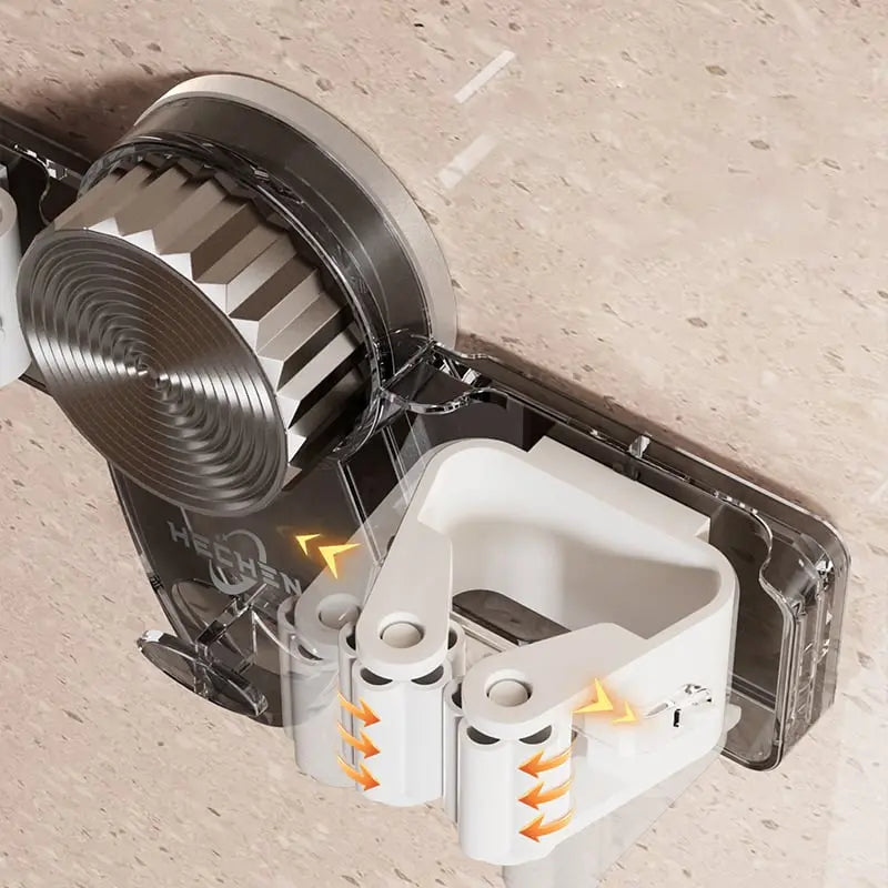 Space-saving holder for brooms & tools – Quickly mounted, no drilling