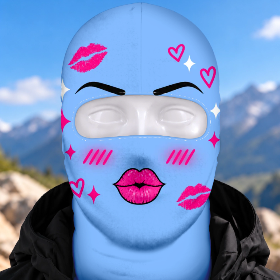 Custom Novelty Pink Bow Ski Mask, Funny Cute Ski Gift for Women Girls & Ski Lovers