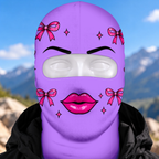 Custom Novelty Pink Bow Ski Mask, Funny Cute Ski Gift for Women Girls & Ski Lovers