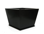 Zoid Planter - Architectural, Tapered Black Steel (16 Guage) w/ Tray (18.5" W x 18.5" L x 14" Tall)