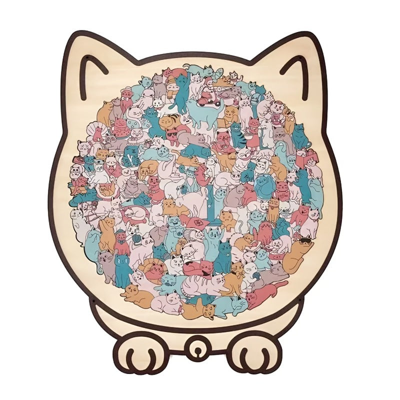 135-Piece Wooden Cat Puzzle