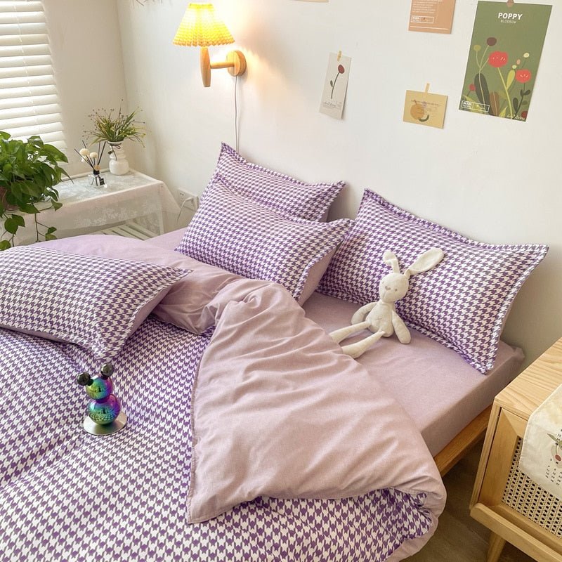 Zevolim| Abstract Chessboard Single Bed Linen Set