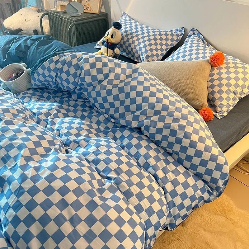 Zevolim| Abstract Chessboard Single Bed Linen Set