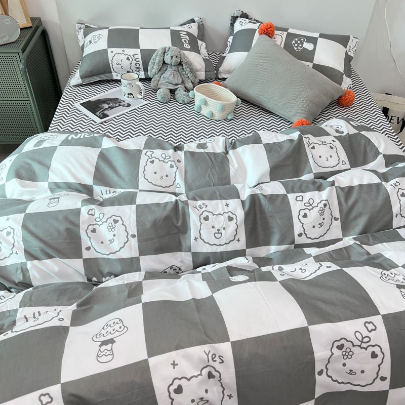 Zevolim| Abstract Chessboard Single Bed Linen Set