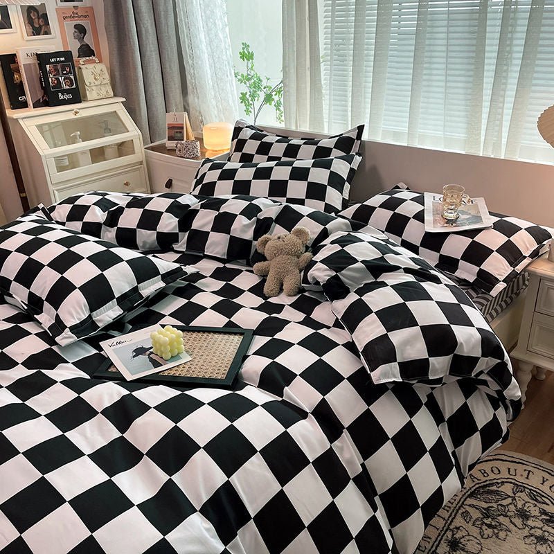 Zevolim| Abstract Chessboard Single Bed Linen Set