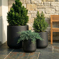 Ainslie Organic Modern Cylinder Planter - Tapered Matte Fiberglass - Outdoor / Indoor (9.5" / 13" / 16.5" Tall)