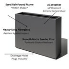 Aster Tall Span Planter - Heavy Duty Fiberglass w/ Steel - Plant Shelf - Indoor / Outdoor Divider  (38" L x 11" W x 29" H)