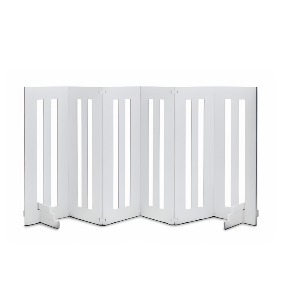 Backyard Dog 32" Tall Freestanding Outdoor Dog Gate - Weatherproof, Adjustable, Foldable Barrier (28" - 80" Extra Wide)