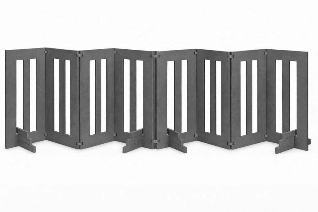 Backyard Dog 32" Tall Freestanding Outdoor Dog Gate - Weatherproof, Adjustable, Foldable Barrier (28" - 80" Extra Wide)