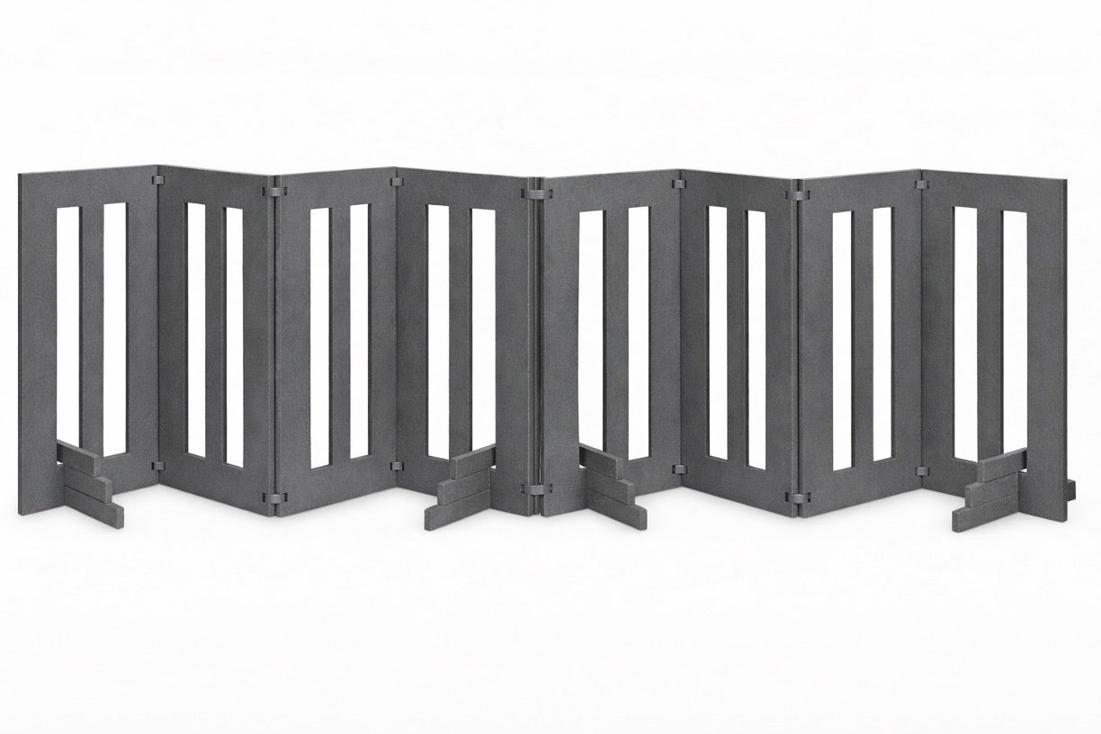 Backyard Dog 32" Tall Freestanding Outdoor Dog Gate - Weatherproof, Adjustable, Foldable Barrier (28" - 80" Extra Wide)