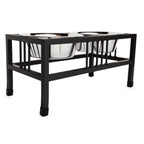 Baron Double Diner - Modern Wrought Iron, Mission Style Elevated Dog Bowl Stand (5.5" / 8" / 10" / 15" / 18")