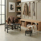 Baron Double Diner - Modern Wrought Iron, Mission Style Elevated Dog Bowl Stand (5.5" / 8" / 10" / 15" / 18")