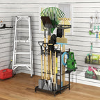 Zevolim| Heavy-Duty Black Metal Garden Rack – Durable Outdoor Tool & Hose Storage Organiser