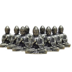10 piece Miniature Brass Sitting Buddha Statue Figure for Travel Buddhism Worship Home Office Desk Decoration
