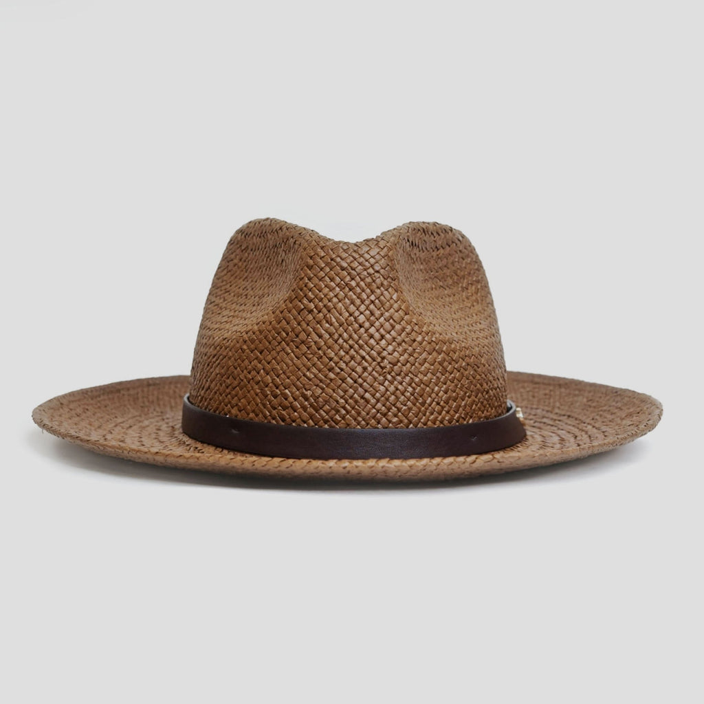 Modern Minimalist Straw Fedora Hat – Coffee | Zevolim