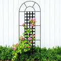 Chaucer Metal Plant Trellis - 72" Tall, Architectural Black Wrought Iron Metal, Single Panel w/ Feet, Indoor / Outdoor