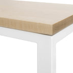 Ciocco Console Table - Modern Wood and White Steel Base (28" L x 10" Deep x 29" Tall)