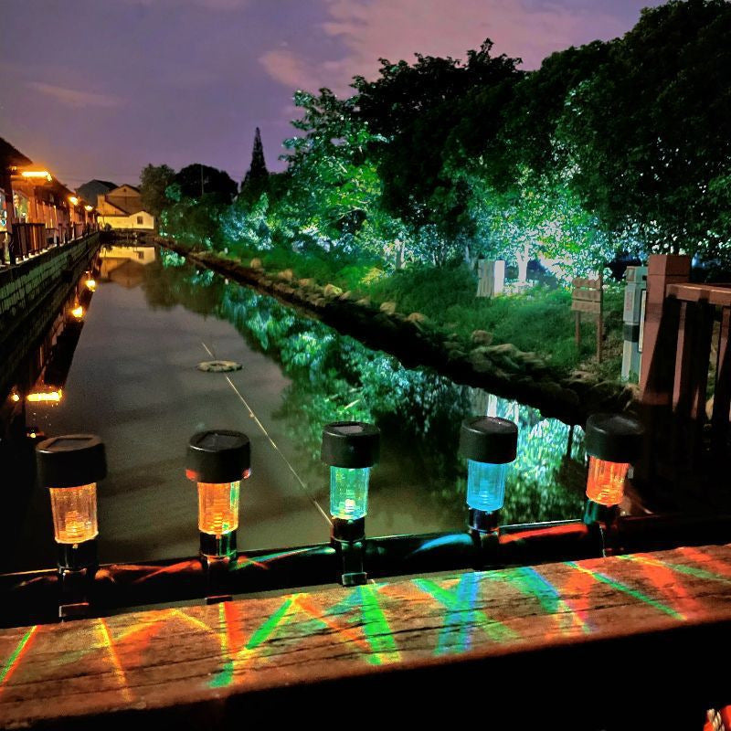 4 Pack Solar Railing Lights Warm White for Deck Fence Patio