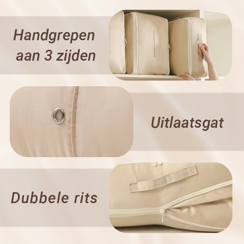 Compression Storage Bags for Home and Travel, Vacuum-Free