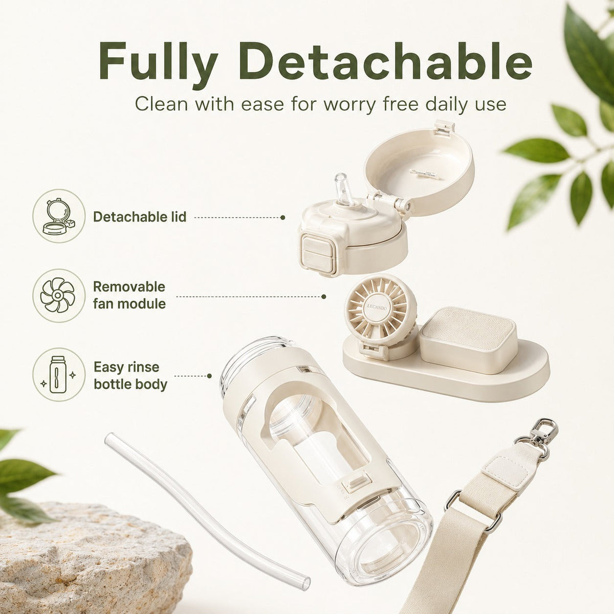 Polar Pour Portable Misting Fan Water Bottle