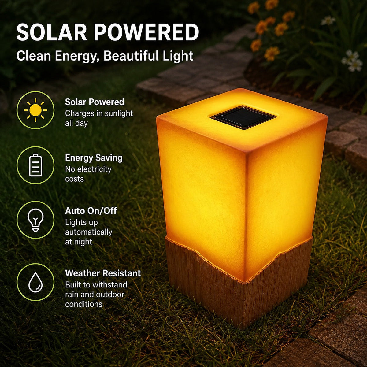 Chargeable Solid Wood LED Night