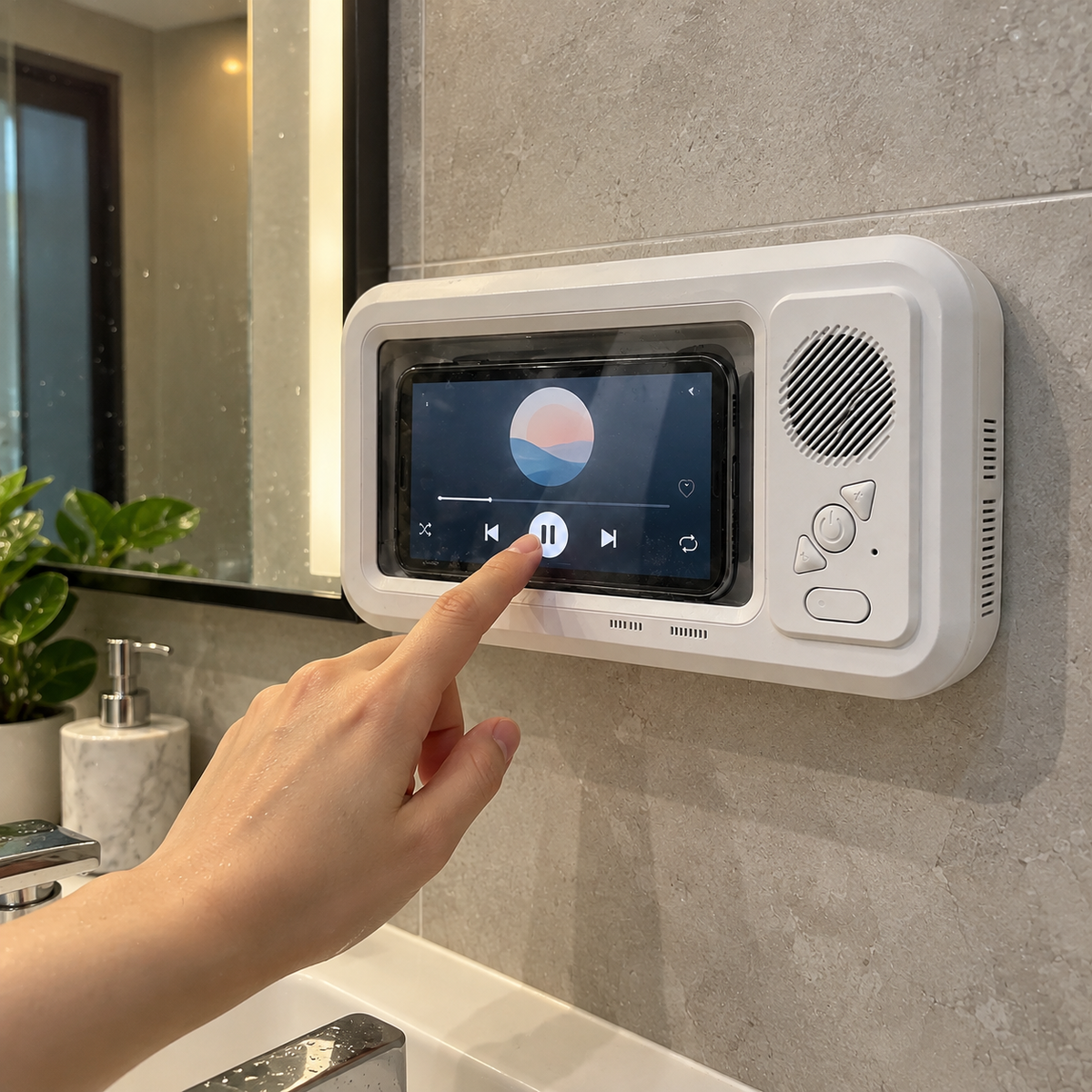 Shower Jam Waterproof Phone Holder Speaker