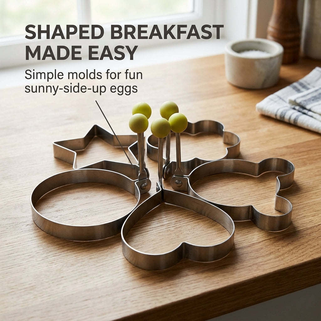 5pcs/set Stainless steel Fried Egg Mold Pancake Rings
