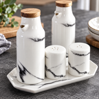Ceramic Salt And Pepper Oil Bottle Set