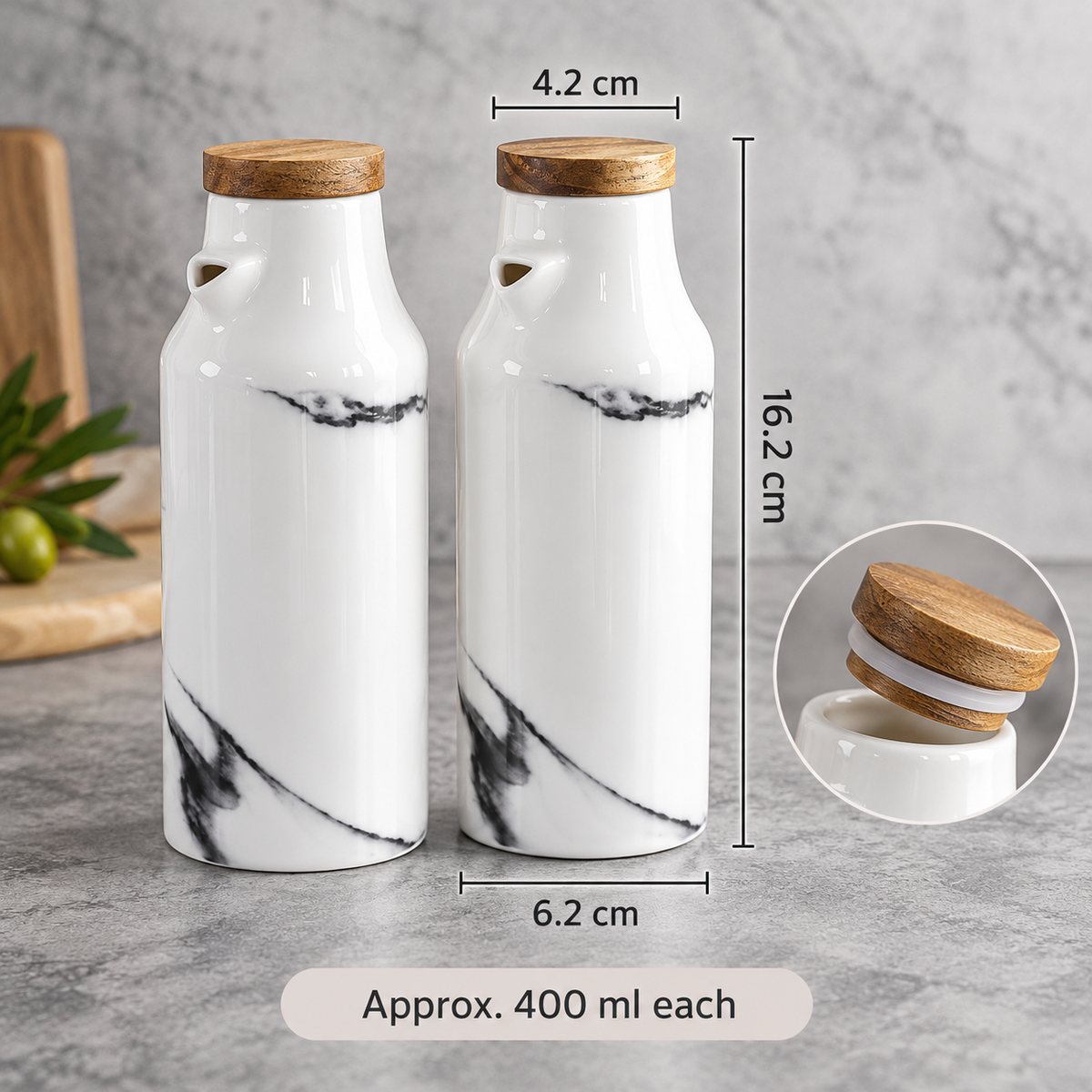 Ceramic Salt And Pepper Oil Bottle Set