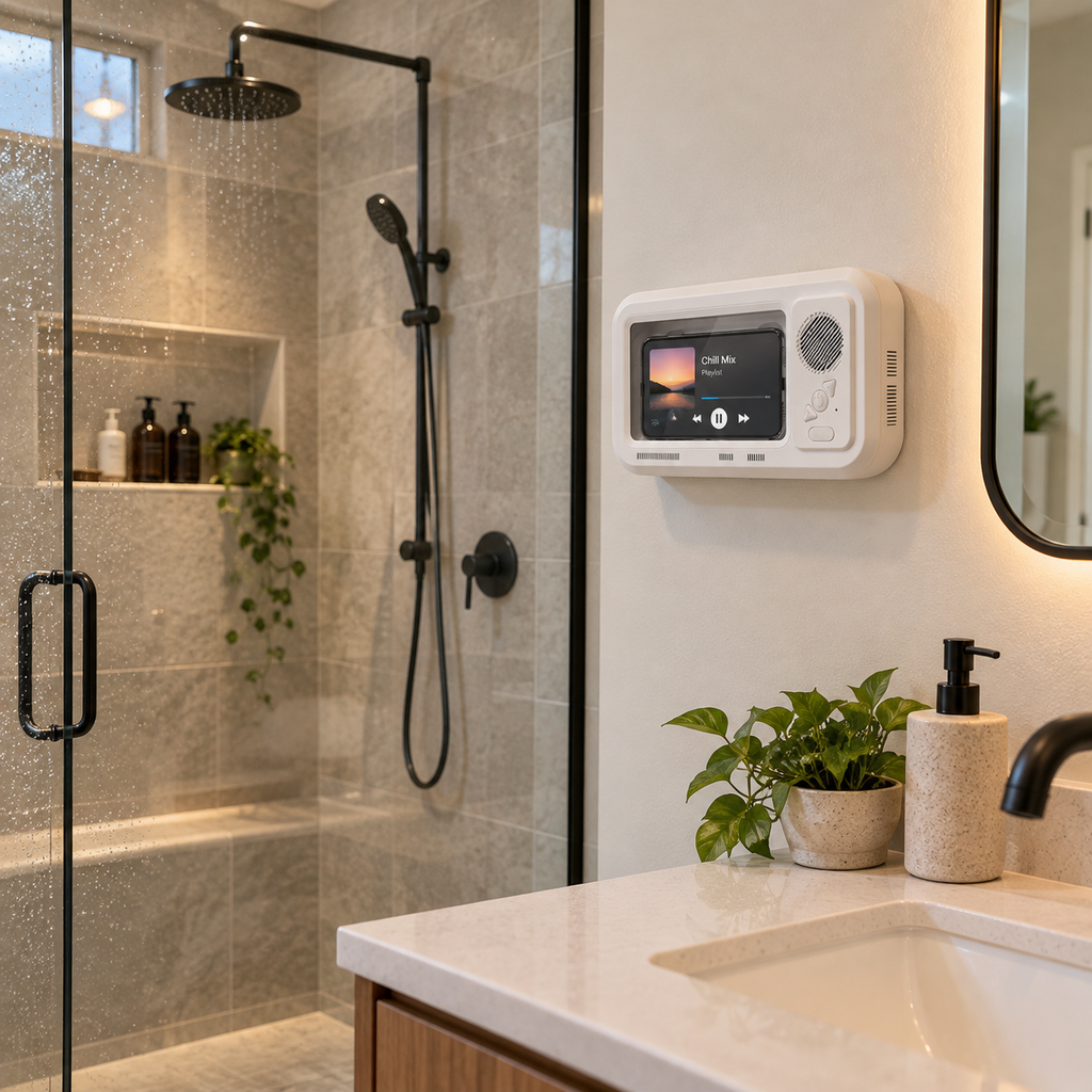 Shower Jam Waterproof Phone Holder Speaker