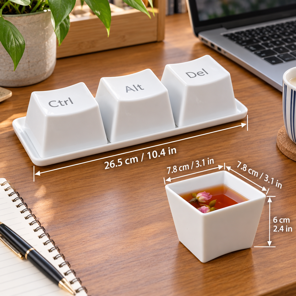 3pcs/Set Ctrl ALT DEL Keyboard  Tea Cup Container