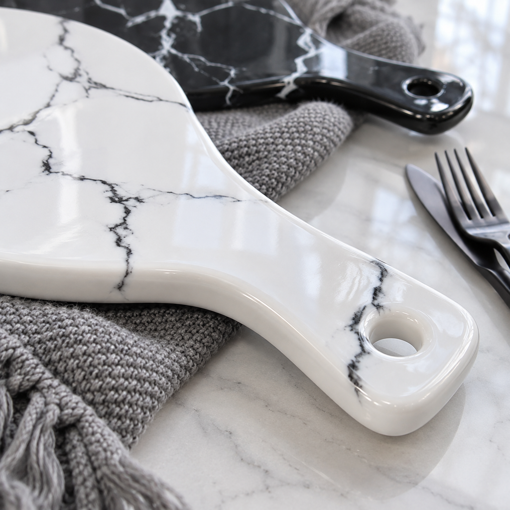 Luxury Ceramic Creative Marble Stripe Large Pizza Plate