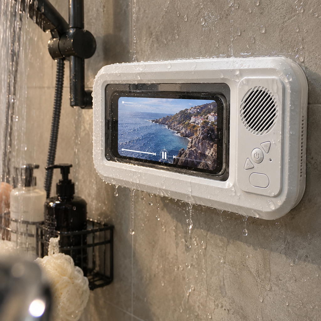 Shower Jam Waterproof Phone Holder Speaker