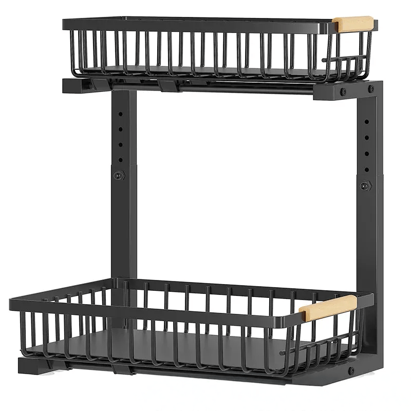 Curcura – Heavy-Duty Adjustable Steel Under Sink Organizer for Kitchen & Bathroom