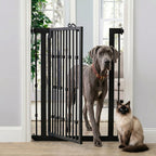 Dahlia Slim Gap 42" Extra Tall Pet Gate w/ Door (34.5" - 61.5" Extra Wide) Wrought Iron / Steel - Indoor Easy Pressure Mounted - Strong Dog, Cat