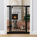 Dahlia Slim Gap 42" Extra Tall Pet Gate w/ Door (34.5" - 61.5" Extra Wide) Wrought Iron / Steel - Indoor Easy Pressure Mounted - Strong Dog, Cat