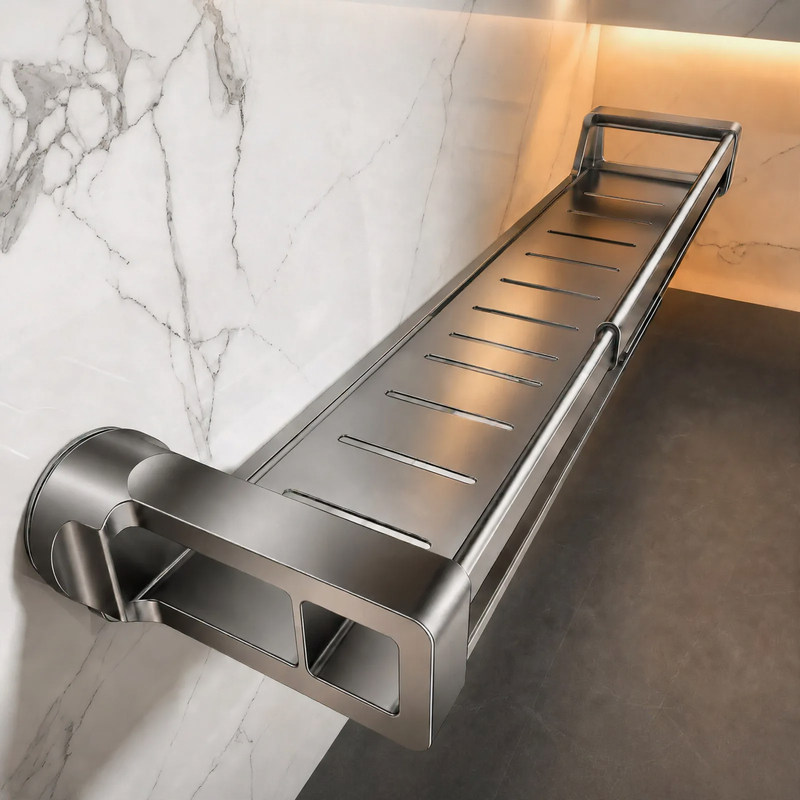 Extendable wall shelf for spices, no drilling