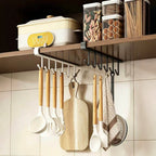 Kitchen hooks for under cabinets, 6-piece row