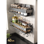 Wall-mounted kitchen shelf made of steel, no drilling