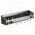 Steel kitchen shelf with knife holder