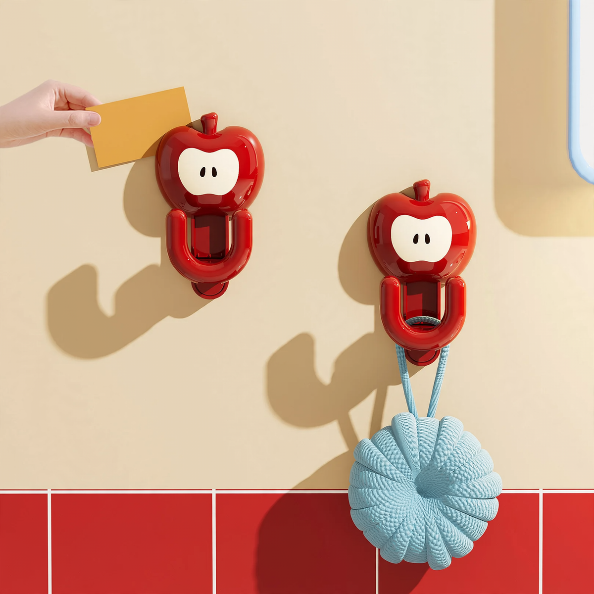 Suction cup wall hooks, plastic, no drilling