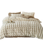 High-quality bedding set made of rabbit fur fleece