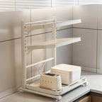 Microwave and kitchen appliance shelf, multi-tiered