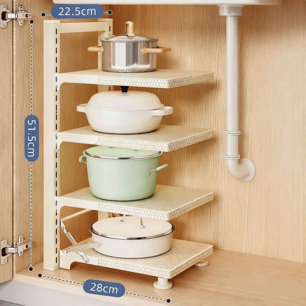 Multi-tier pot rack made of carbon steel
