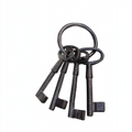 Iron wall hooks with key motifs