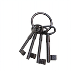 Iron wall hooks with key motifs