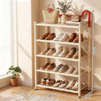 Foldable shoe rack made of metal, 3–5 tiers